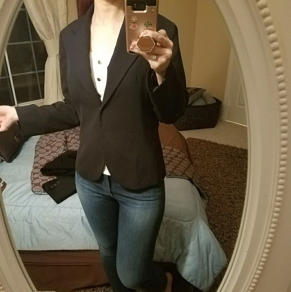 Worthington Black blazer hook closure 6